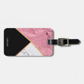 Roos Gold Black en White Marble Pattern Bagagelabel (Voorkant horizontaal)