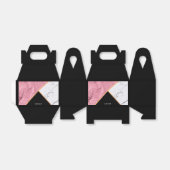 Roos Gold Black en White Marble Pattern Bedankdoosjes (Uitgevouwen)