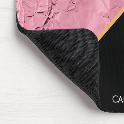 Roos Gold Black en White Marble Pattern Muismat (Hoek)