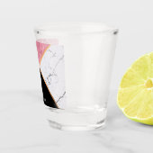 Roos Gold Black en White Marble Pattern Shot Glas (Rechts)