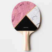 Roos Gold Black en White Marble Pattern Tafeltennisbatje (Achterkant)