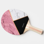 Roos Gold Black en White Marble Pattern Tafeltennisbatje (Zijkant)