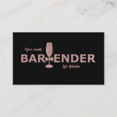 Roos Gold & Black Event Bartender Visitekaartje (Voorkant)