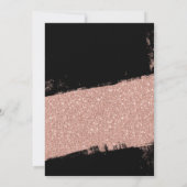 Roos Gold Black Faux Glitter Brush Sweet 16 Kaart (Achterkant)