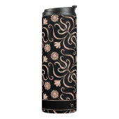 Roos Gold & Black Floral Damask Sunflower Folk Art Thermosbeker (Gedraaid links)