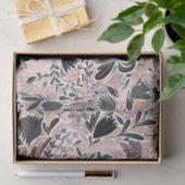 Roos Gold Black Floral Leaf Illustration Pattern Tissuepapier (Geschenk)