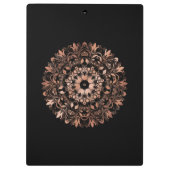 Roos Gold Black Floral Mandala Klembord (Achterkant)