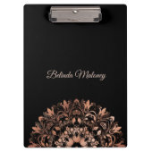 Roos Gold Black Floral Mandala Klembord (Voorkant)