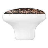 Roos Gold Black Floral Mandala Monogram Keramische Knop (Zijkant)