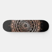 Roos Gold Black Floral Mandala Persoonlijk Skateboard (Horizontaal)