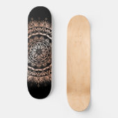 Roos Gold Black Floral Mandala Persoonlijk Skateboard (Voorkant)