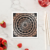 Roos Gold Black Floral Mandala Servetten (Insitu)
