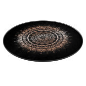 Roos Gold Black Floral Mandala Snijplank (Hoek)