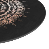 Roos Gold Black Floral Mandala Snijplank (Hoek)