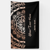 Roos Gold Black Floral Mandala Spandoek (Verticaal)