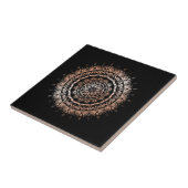 Roos Gold Black Floral Mandala Tegeltje (Zijkant)