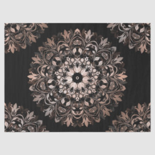 Roos Gold Black Floral Mandala Tissuepapier