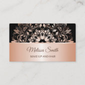 Roos Gold Black Floral Mandala verzint Visitekaartje (Voorkant)