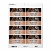 Roos Gold Black Floral Modern Mandala Etiket (Full Sheet)