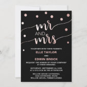 Roos Gold & Black Glam Confetti Mr en Mrs Wedding Kaart (Voorkant)