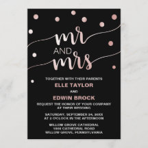 Roos Gold & Black Glam Confetti Mr en Mrs Wedding