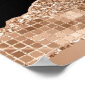 Roos Gold Black Glam Tears Verjaardag Welkom Poster (Hoek)