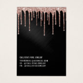 Roos Gold Black Glitter Drip Ketting Kaart (Achterkant)