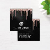 Roos Gold Black Glitter Drip Logo Ketting Display Vierkante Visitekaartjes (Bureau)