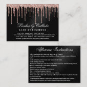 Roos Gold Black Glitter Drips Lashes Nazorg Visitekaartje (Voorkant / Achterkant)