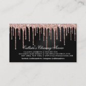 Roos Gold Black Glitter Drips reinigingsservice Visitekaartje (Achterkant)