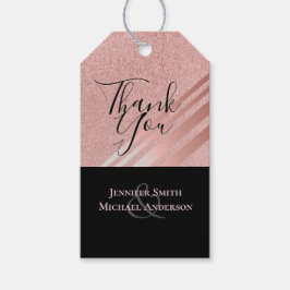 Roos Gold Black Glitter Folie WEDING Cadeaulabel