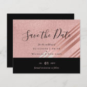 Roos Gold Black Glitter look WEDING SAVE DATE (Voorkant / Achterkant)