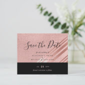 Roos Gold Black Glitter look WEDING SAVE DATE (Staand voorkant)
