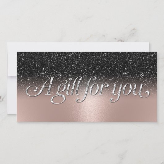 Roos Gold Black Glitter Salon Spa Cadeaubon (Voorkant)
