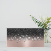 Roos Gold Black Glitter Salon Spa Cadeaubon (Staand voorkant)