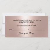 Roos Gold Black Glitter Salon Spa Cadeaubon (Achterkant)