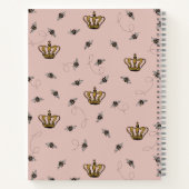 Roos Gold, Black & Gold Queen Bee, Crown & Scroll Notitieboek (Achterkant)