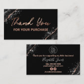 Roos Gold Black Hartelijk dank voor uw aankoop Visitekaartje (Voorkant / Achterkant)