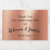 Roos Gold Black Hartelijk dank voor uw huwelijk Likeurfles Etiket (Enkel label)