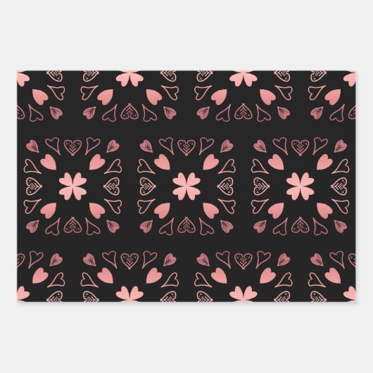 Roos Gold Black Inpakpapier Vel (Voorkant 3)