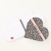 Roos Gold Black leopard Afdrukken Trendy Chic-hart Notitieboek (Binnen)