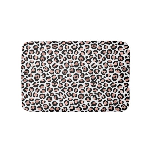 Roos Gold Black Leopard-bedrukte cheetah-trendy Badmat (Voorkant)