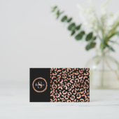 Roos Gold Black Leopard Cheetah Beauty Salon Visitekaartje (Staand voorkant)