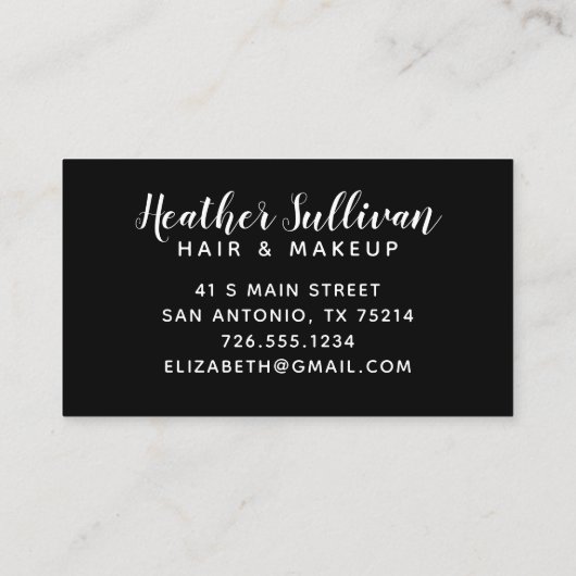 Roos Gold Black Leopard Cheetah Beauty Salon Visitekaartje (Achterkant)
