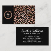 Roos Gold Black Leopard Cheetah Beauty Salon Visitekaartje (Voorkant / Achterkant)