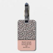 Roos Gold Black leopard Print Blush PinkTrendy Bagagelabel (Achterkant verticaal)