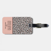Roos Gold Black leopard Print Blush PinkTrendy Bagagelabel (Achterkant horizontaal)