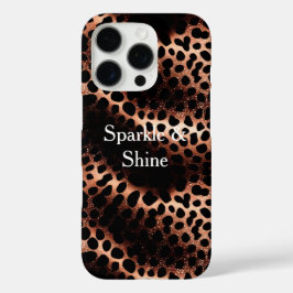 Roos Gold Black Leopard Print iPhone 16 Pro Hoesje