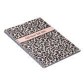 Roos Gold Black leopard print Trendy Chic Stylish Notitieboek (Rechterzijde)