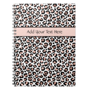 Roos Gold Black leopard print Trendy Chic Stylish Notitieboek